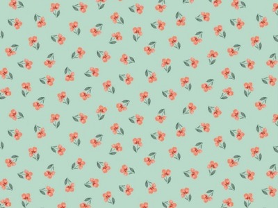 BIO Baumwollstoff Popeline | FLOWER, mint | by Poppy