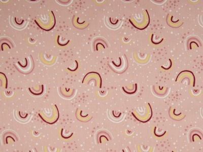 Baumwollstoff Popeline RAINBOW | dusty pink