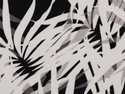Canvas Dekostoff RINTELN, Blätter, schwarz