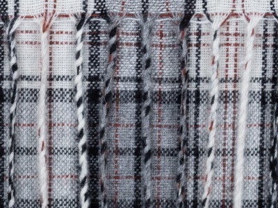 Tweed GANT Fransenpanel | Karo | grau-naturweiß