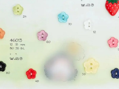 Polyesterknopf Blume 2-Loch 18 mm | 5 Farben