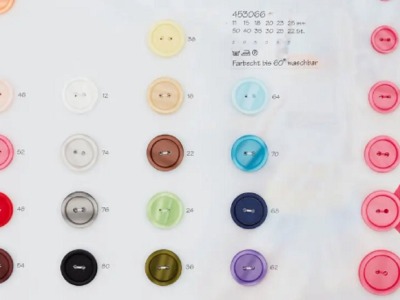 Polyesterknopf 2-Loch 15 mm | 6 Farben