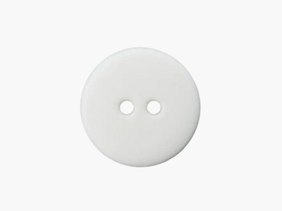 Polyesterknopf 2-Loch | 12 mm | weiß