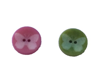 Kinderknopf Schmetterling | 15 mm | 2 Farben | 2 Loch