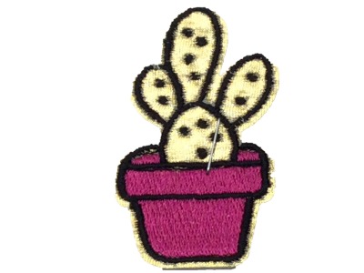 Applikation Kaktus, pink-gold, aufbügelbar