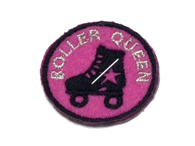 Applikation Roller Queen, pink, aufbügelbar