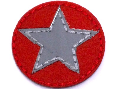 Applikation Reflektor Stern, rot 45 mm | zum Aufbügeln