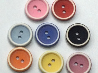 Knopf mit Rand | 7 Farben | 12 mm | 3 Stück