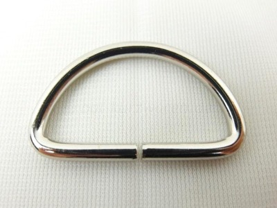 D-Ring Halbring, 35 mm, silber, Ovinaht, leichtes Modell | 2 Stück
