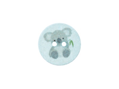 Baumwoll/Polyester-Knopf Recycelt Koala, blau