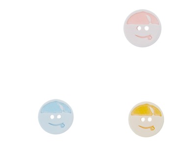 Polyesterknopf Smiley, 15 mm | 3 Farben
