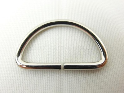D-Ring Halbring, 40 mm, silber, leichtes Modell | 2 Stück