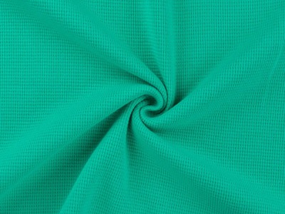 Waffelstrickjersey Waffeljersey Waffelstrick | 100 % Baumwolle | emerald | ab 0,5 m