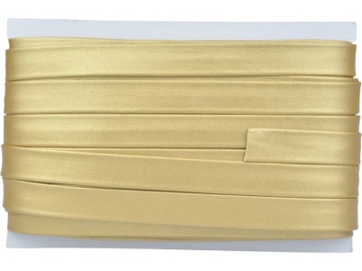 Kunstleder Schrägband | vorgefalzt | 15 mm | gold