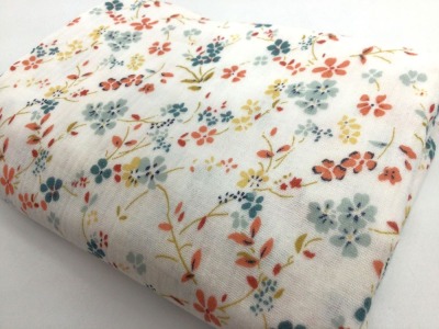 Musselin Small Flowers | white | ab 50 cm