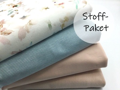 French Terry Stoffpaket WATERFLOWER | sand - je 0,5 m French Terry, French Terry in Uni. Jersey