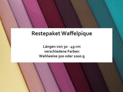 Waffel-Pique RESTEPAKET | verschiedene Farben | wahlweise 500 oder 1000gr | Ökotex
