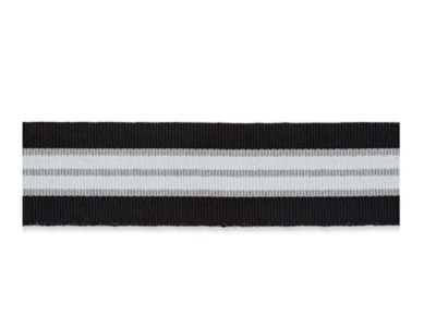 Ripsband Lurex 30 mm | schwarz-silber