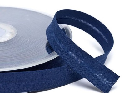 Schrägband | uni | 30 mm | Baumwolle-Polyester | marineblau