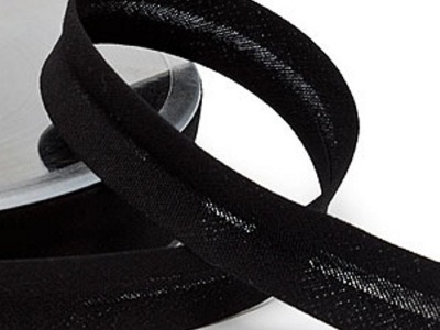 Schrägband | uni | 30 mm | Baumwolle-Polyester | schwarz