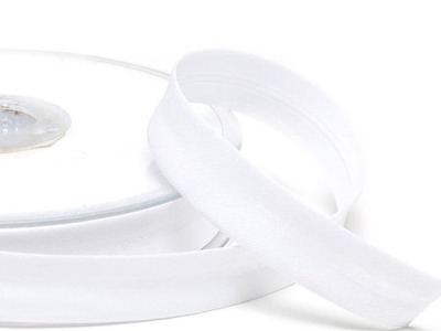 Schrägband | uni | 30 mm | Baumwolle-Polyester | weiß