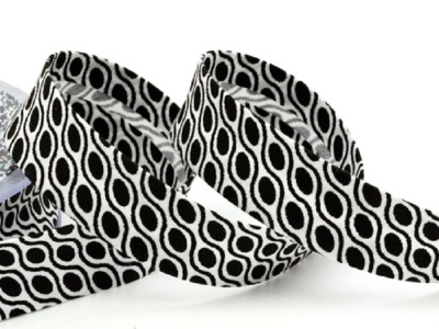 Schrägband Black &amp; White / 30 mm breit / Design 501