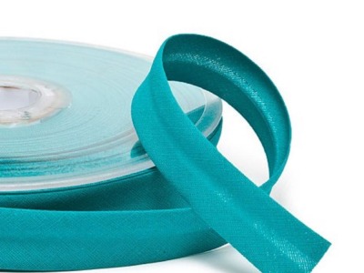 Schrägband uni | 18 mm | Baumwolle-Polyester | aquamarin dunkel
