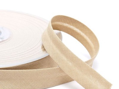Schrägband uni | 18 mm | Baumwolle-Polyester | beige