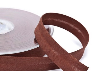 Schrägband uni | 18 mm | Baumwolle-Polyester | braun