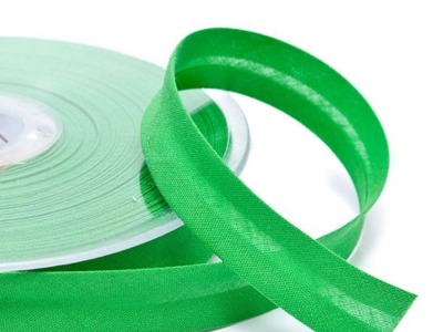 Schrägband uni | 18 mm | Baumwolle-Polyester | grasgrün