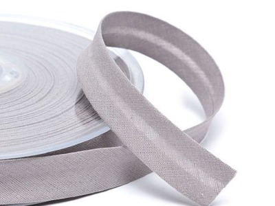 Schrägband uni | 18 mm | Baumwolle-Polyester | grau