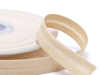 Schrägband uni | 18 mm | Baumwolle-Polyester | hellbeige