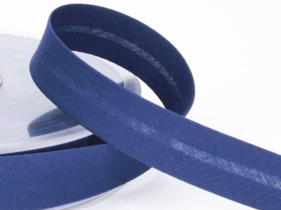Schrägband uni | 18 mm | Baumwolle-Polyester | indigo