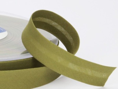 Schrägband uni | 18 mm | Baumwolle-Polyester | khaki