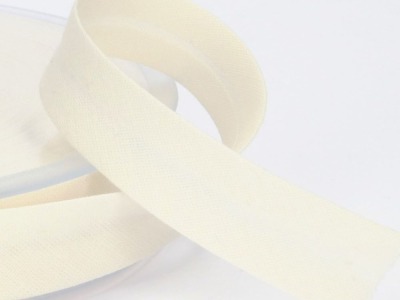 Schrägband uni | 18 mm | Baumwolle-Polyester | mandelweiß