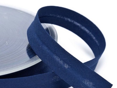 Schrägband uni | 18 mm | Baumwolle-Polyester | marineblau