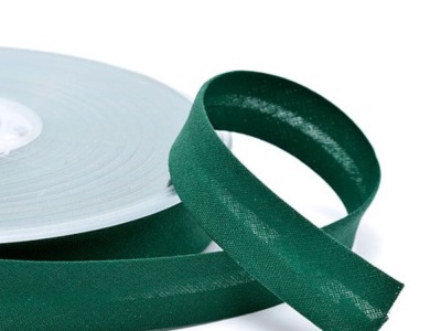Schrägband uni | 18 mm | Baumwolle-Polyester | moosgrün