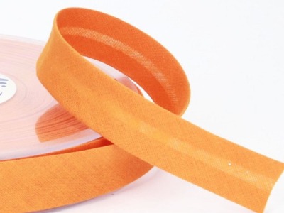 Schrägband uni | 18 mm | Baumwolle-Polyester | orange-gelb