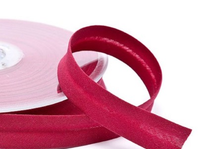 Schrägband uni | 18 mm | Baumwolle-Polyester | rubinrot