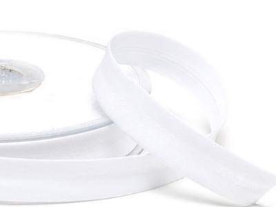 Schrägband uni | 18 mm | Baumwolle-Polyester | weiß