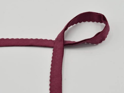 Elastisches Einfaßband | Schrägband | Gummiband für Unterwäsche | 12 mm | wine