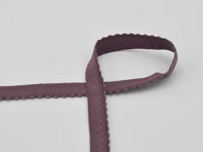 Elastisches Einfaßband | Schrägband | Gummiband für Unterwäsche | 12 mm | mauve