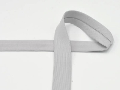 Schrägband Jersey | 20 mm | uni | silver grey