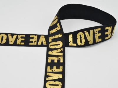 Gummiband LOVE | 40 mm breit | gold