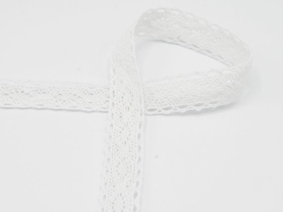 Häkelborte Baumwolle 25 mm | weiß