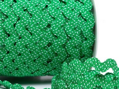 Zackenlitze kleine Punkte 12 mm | grün