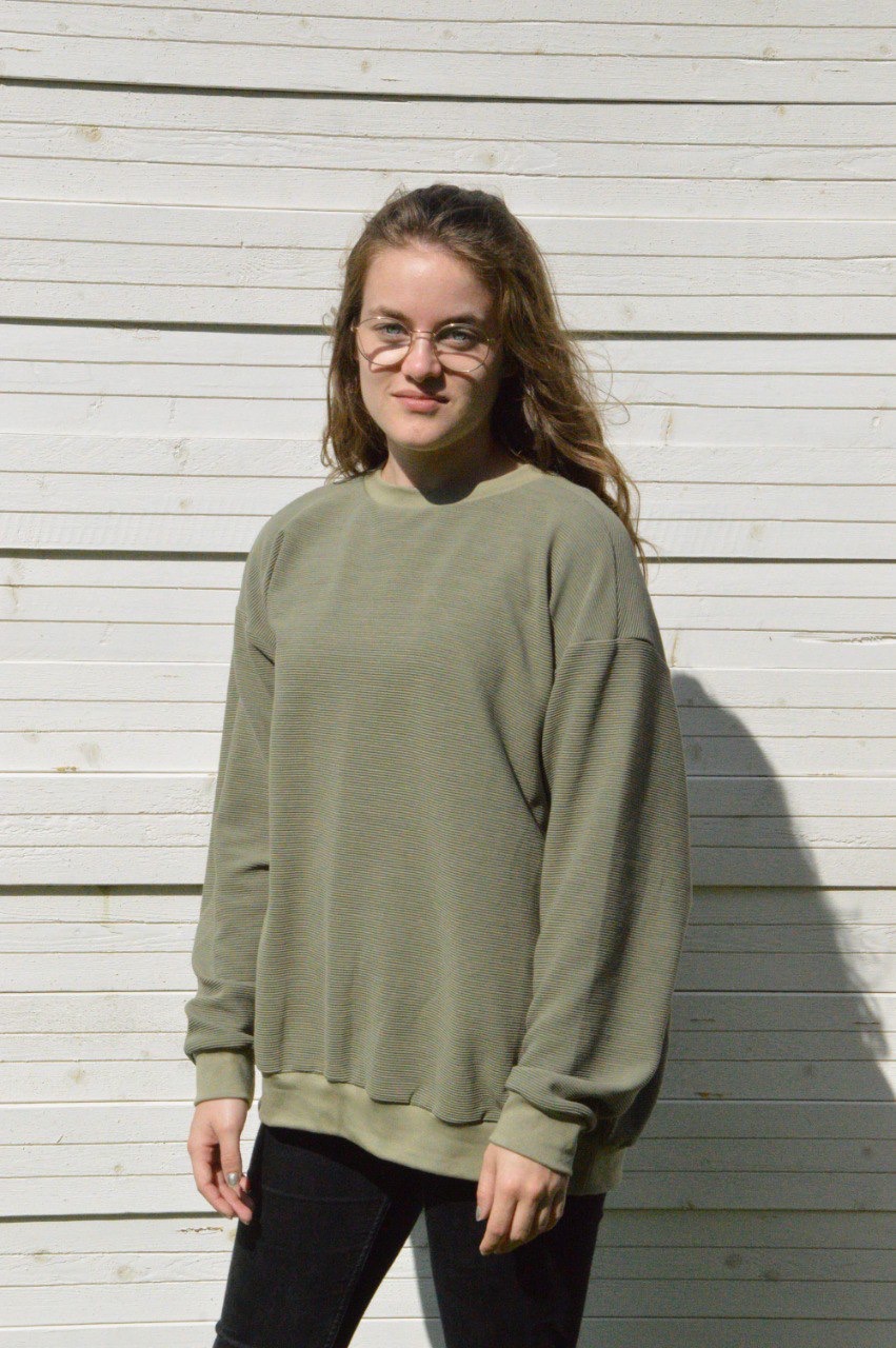 Oversized Sweater für Damen - Altgrün