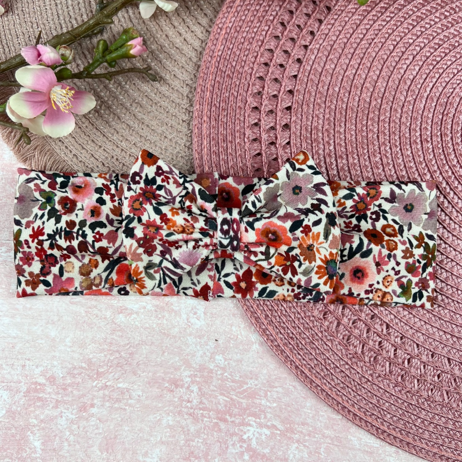 Haarband mit Schleife - Blumenwiese