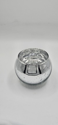 Teelichthalter Glas-Silber 2