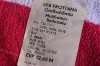 VEB Frottana Badestola Badetuch | 70 x 145 cm | pink weiß geblümt | UNBENUTZT | 80er Jahre DDR 6